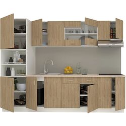 Bucatarie Haaus Karo V23 2.8m (Natural Wood/White) Thumb