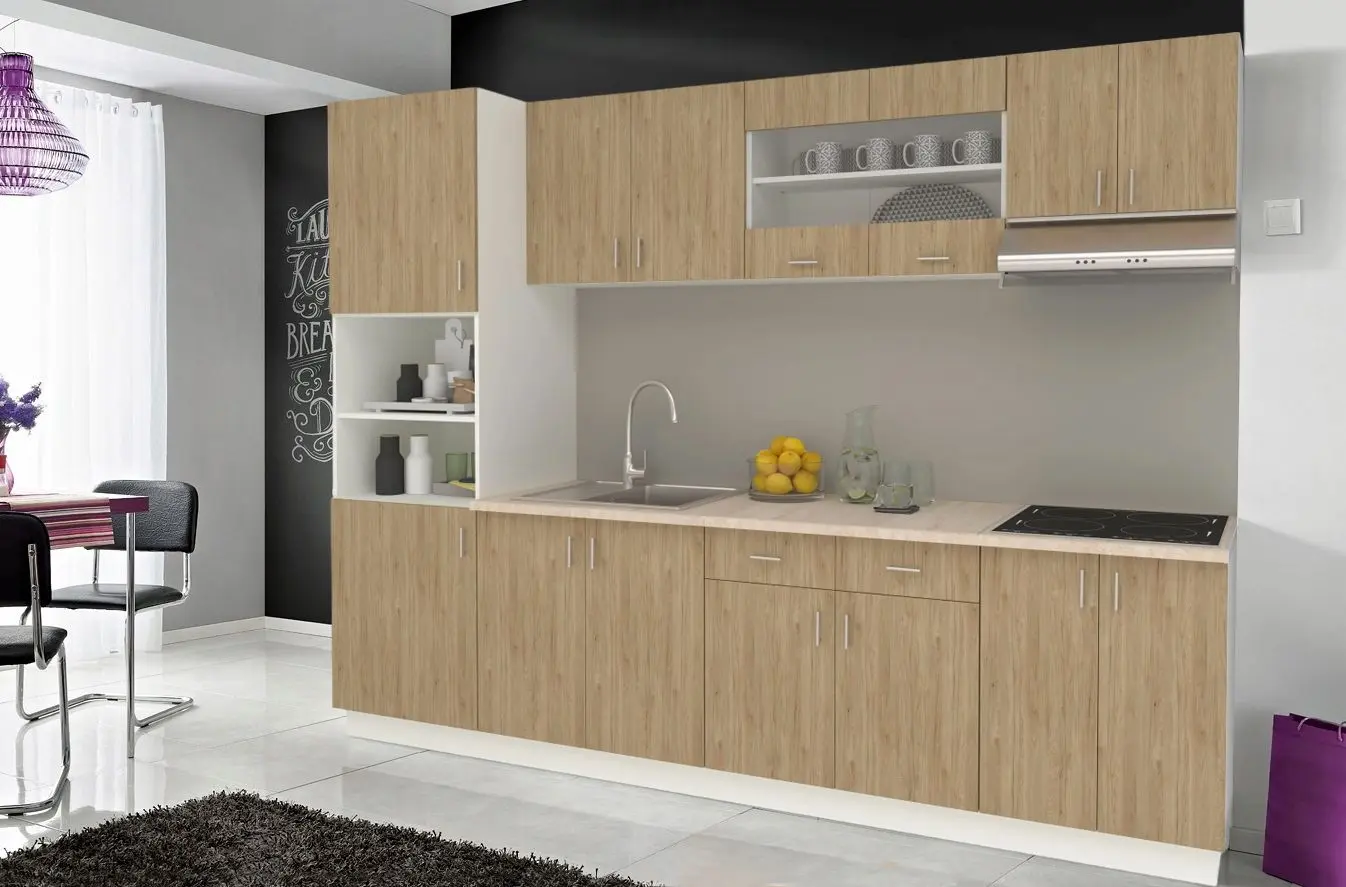 Bucatarie Haaus Karo V23 2.8m (Natural Wood/White)