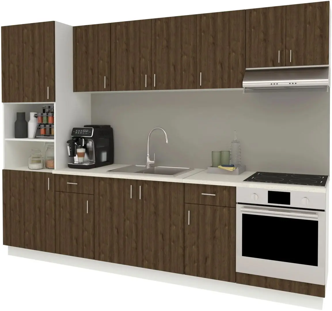 Bucatarie Haaus Karo V24 2.8m (Bronze Oak/White)