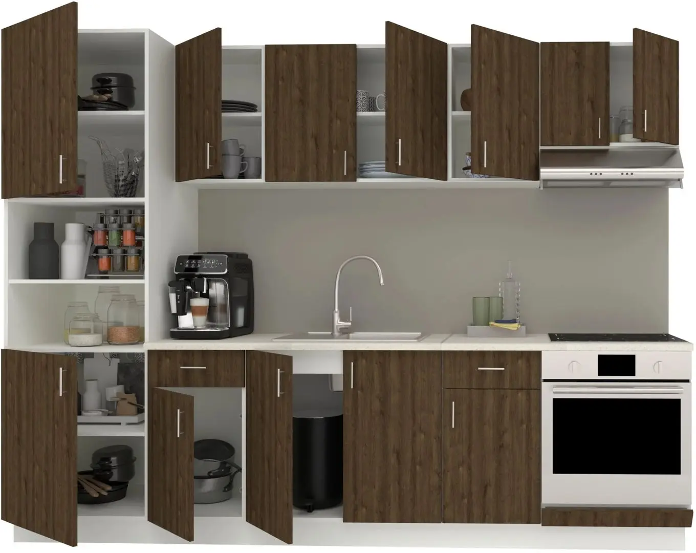 Bucatarie Haaus Karo V24 2.8m (Bronze Oak/White)