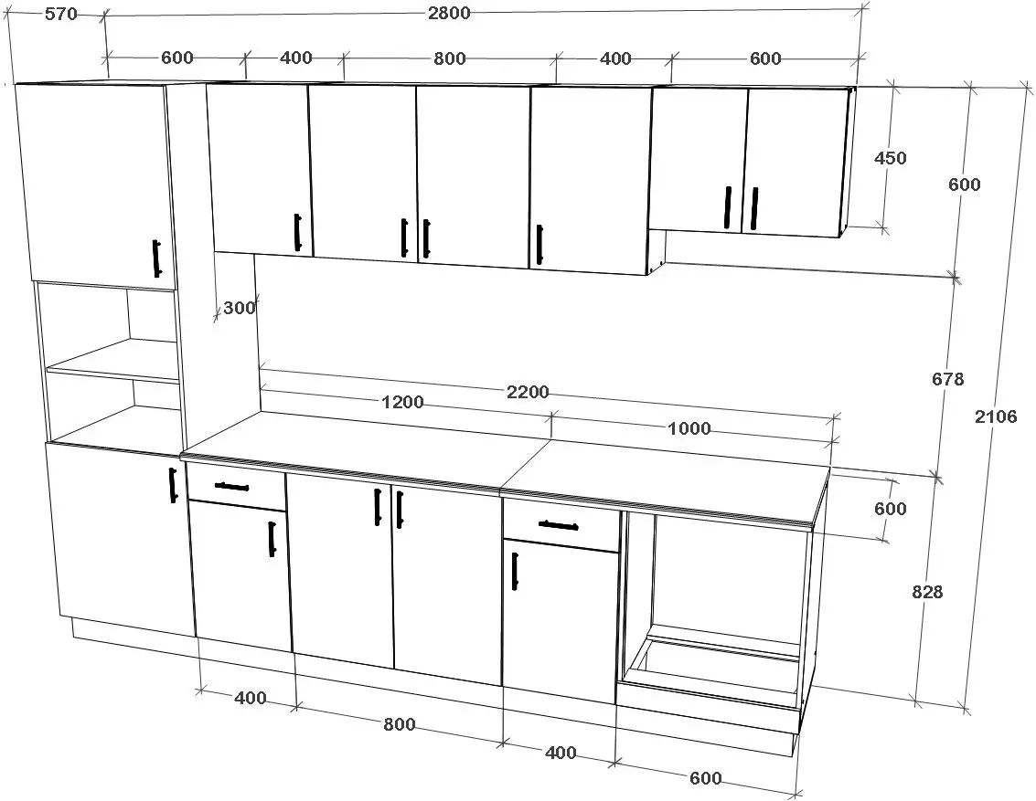 Bucatarie Haaus Karo V24 2.8m (Bronze Oak/White)