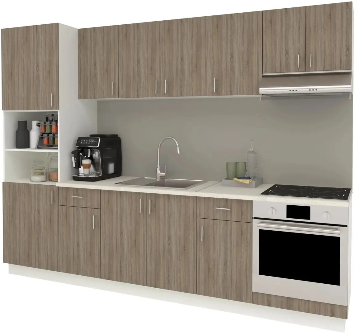 Bucatarie Haaus Karo V24 2.8m (Dark Sonoma Oak/White)