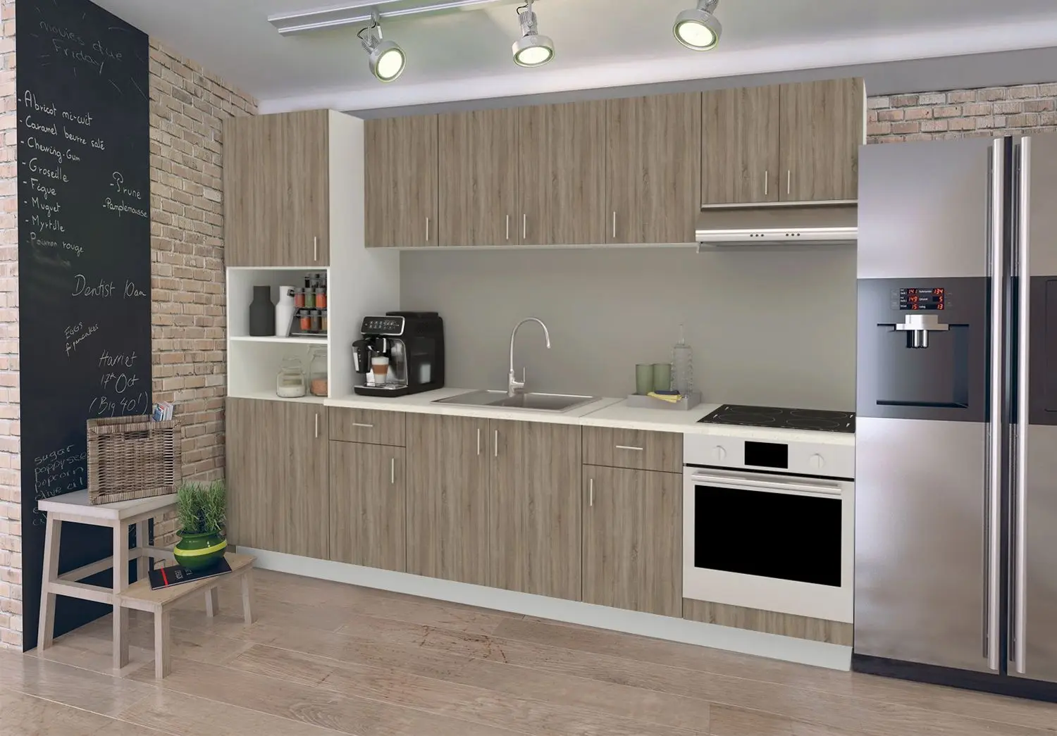 Bucatarie Haaus Karo V24 2.8m (Dark Sonoma Oak/White)