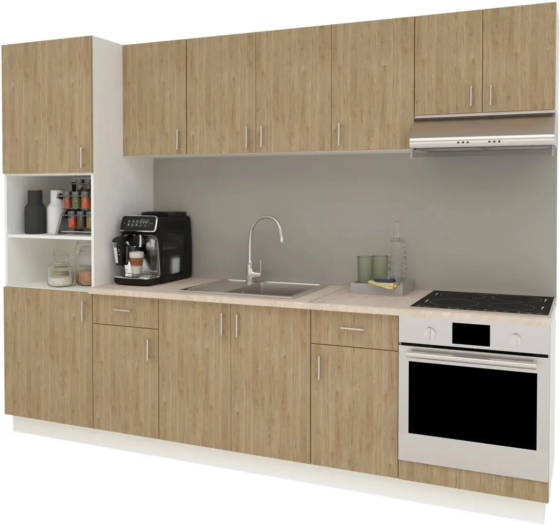 Bucatarie Haaus Karo V24 2.8m (Natural Wood/White)