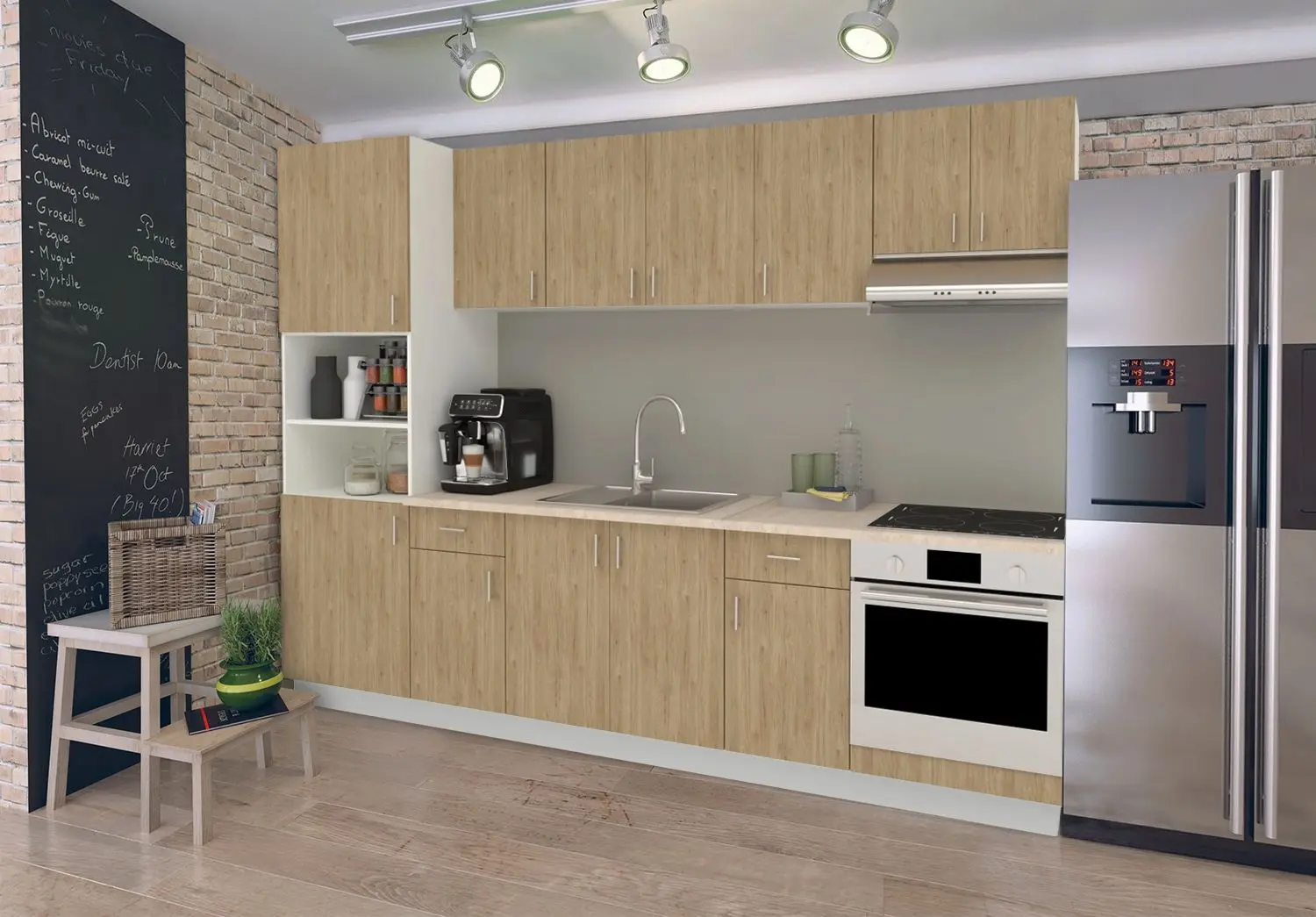 Bucatarie Haaus Karo V24 2.8m (Natural Wood/White)