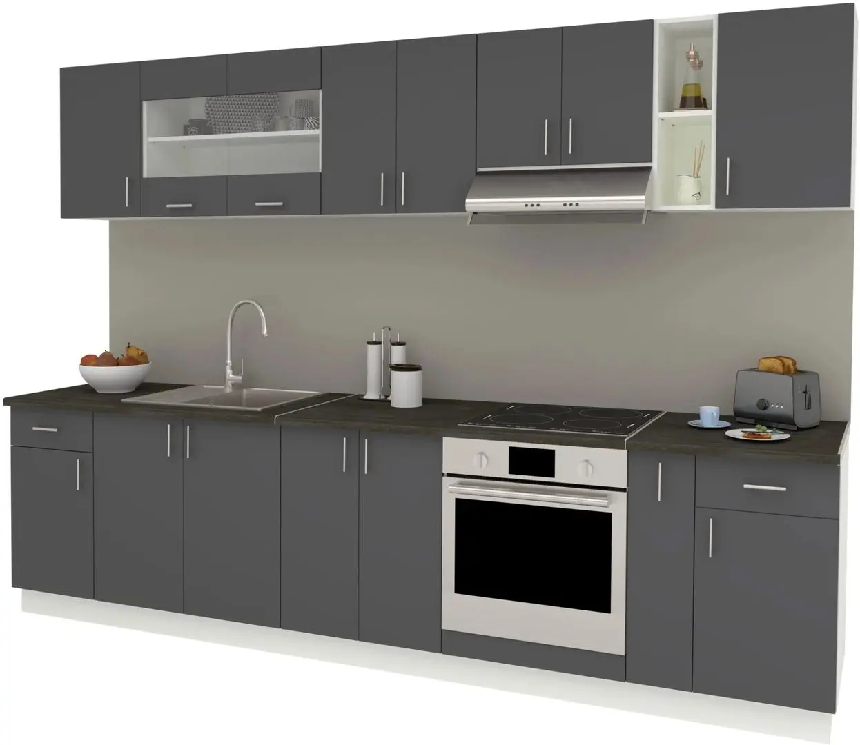 Bucatarie Haaus Karo V25 3m (Anthracite/White) - 2