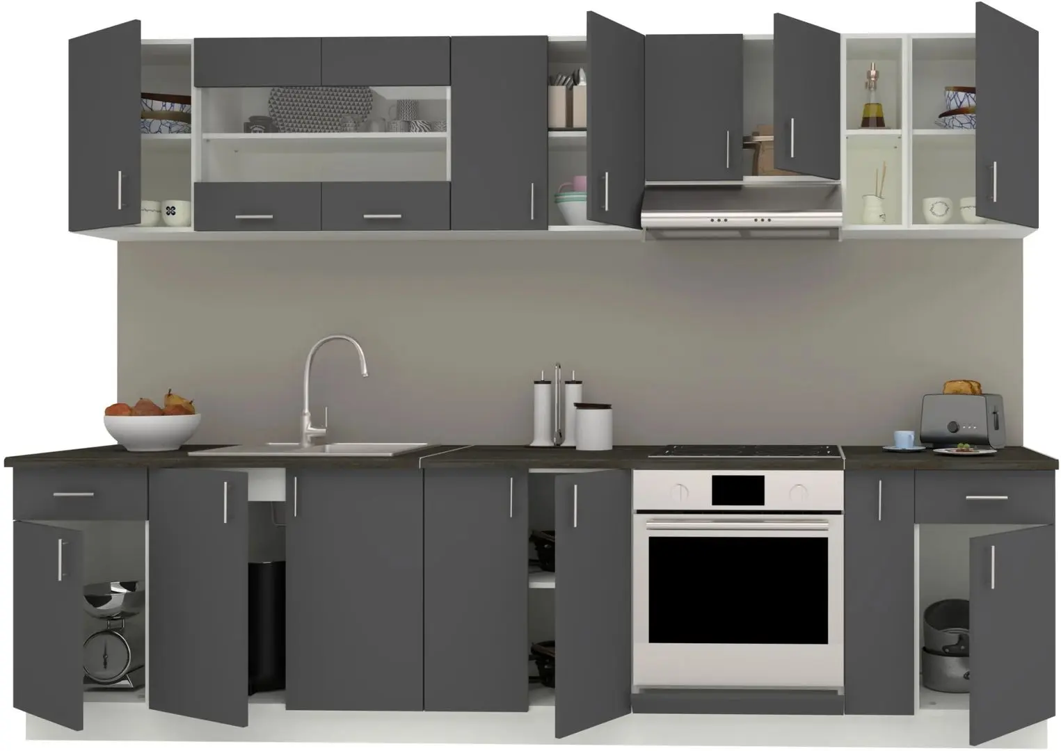 Bucatarie Haaus Karo V25 3m (Anthracite/White) - 3