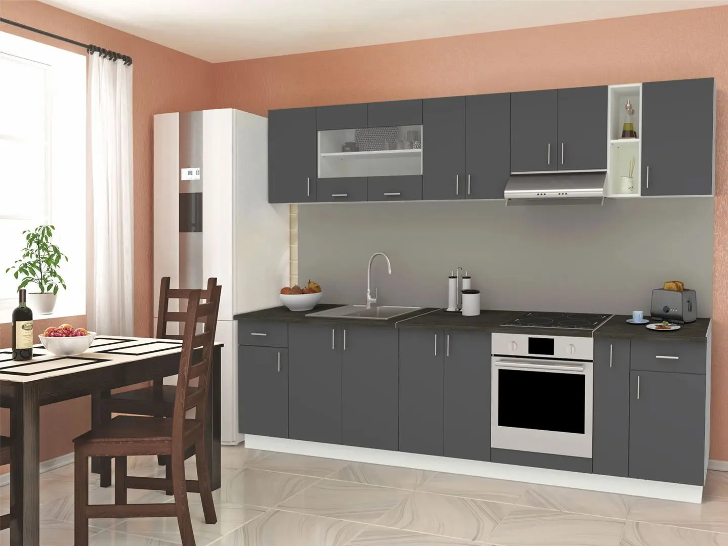 Bucatarie Haaus Karo V25 3m (Anthracite/White)