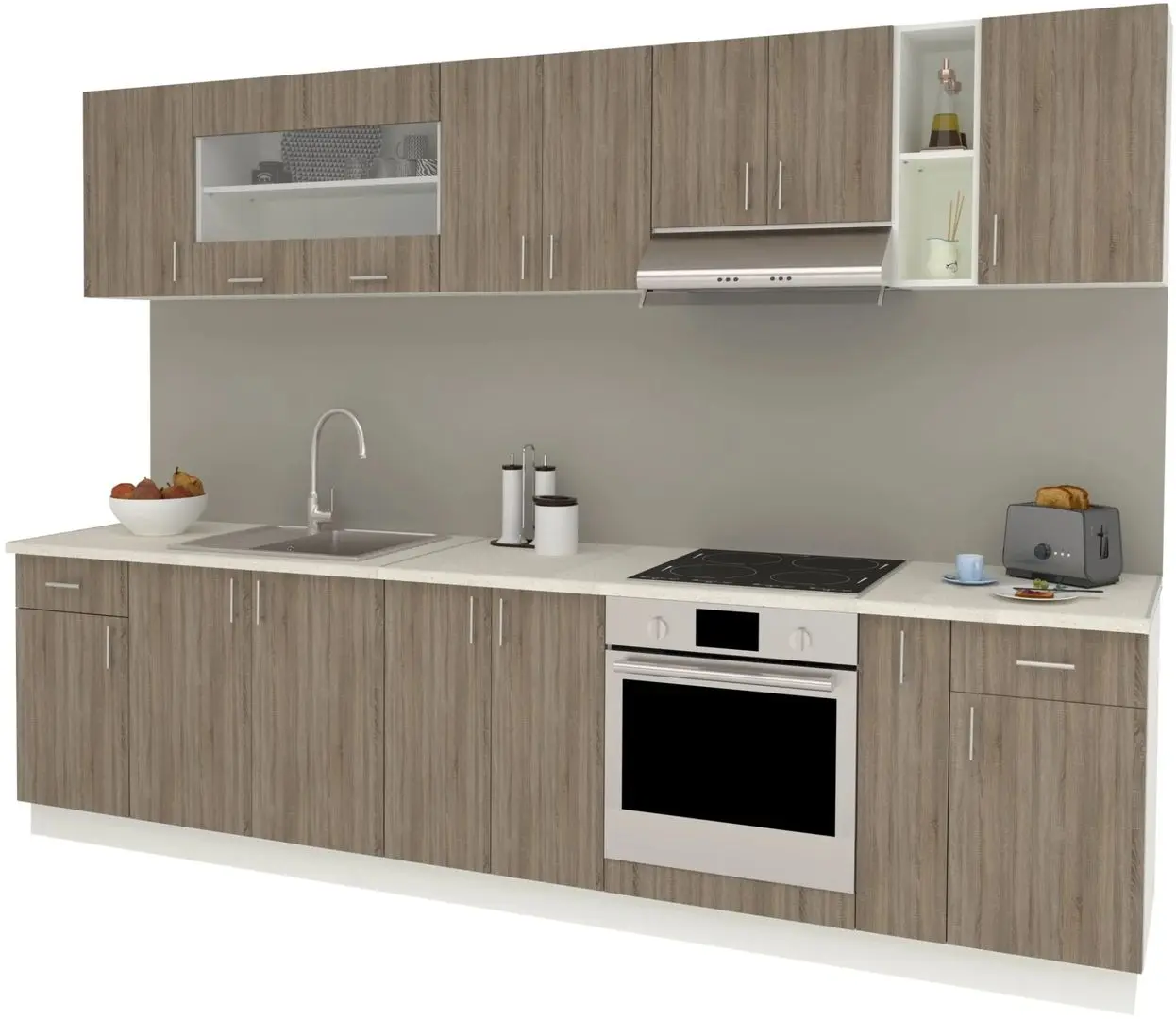 Кухня Haaus Karo V25 3м (Dark Sonoma Oak/White) - 2