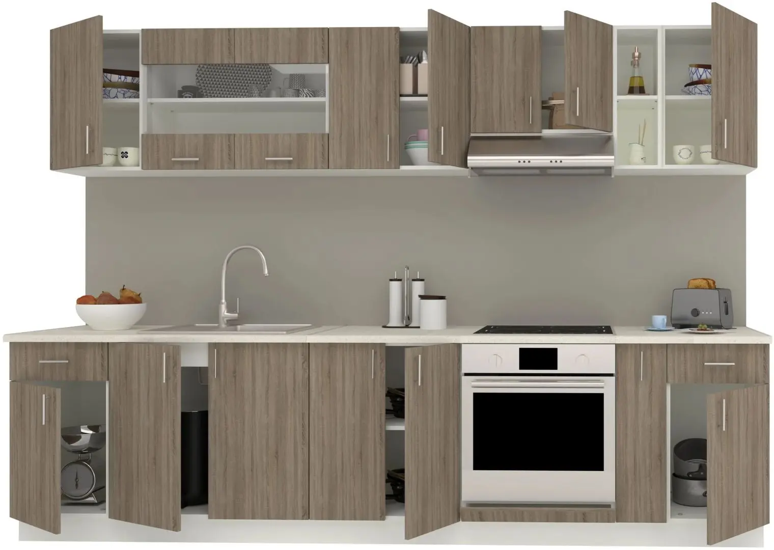 Кухня Haaus Karo V25 3м (Dark Sonoma Oak/White) - 3