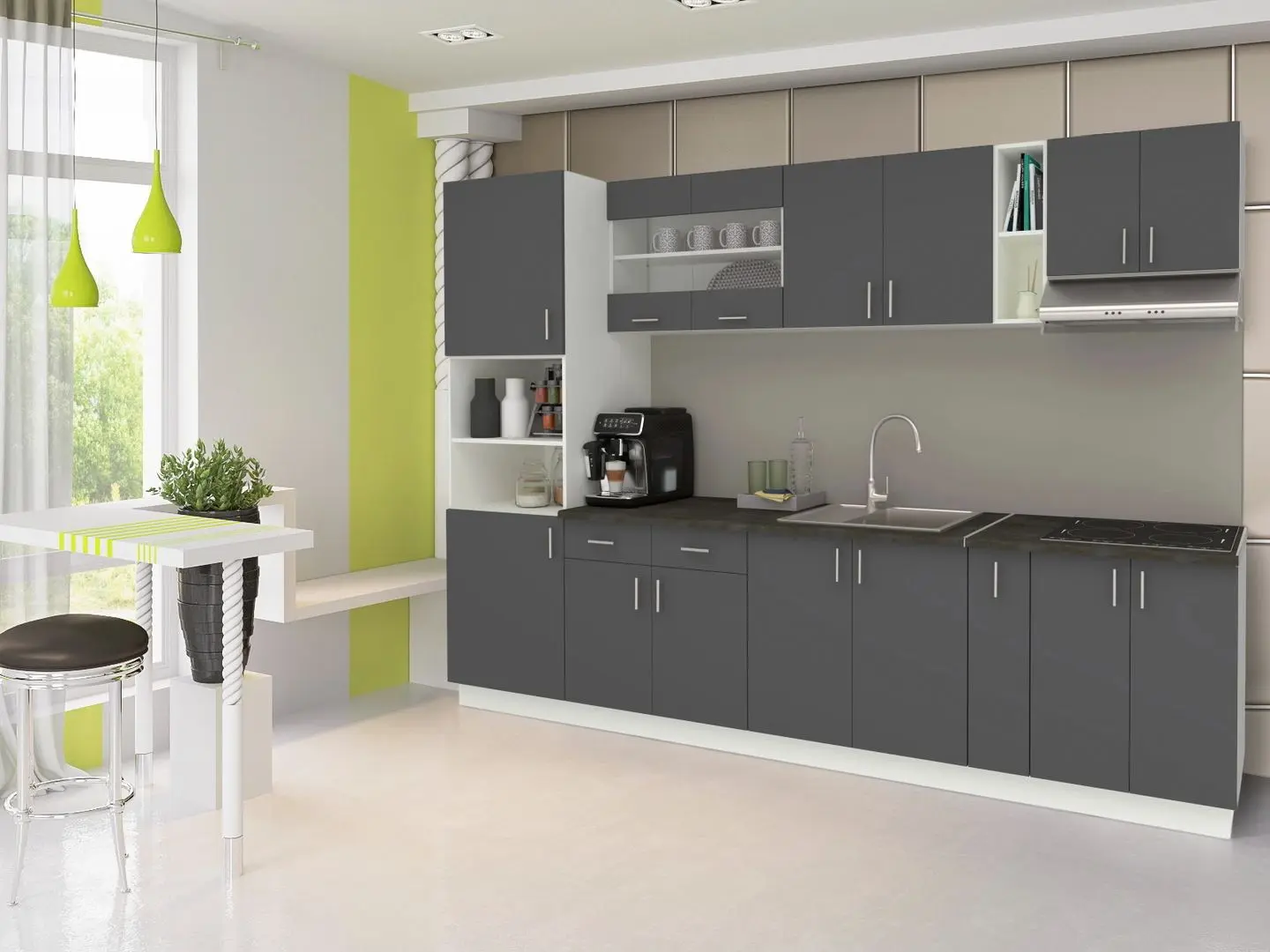 Кухня Haaus Karo V26 3м (Anthracite/White)
