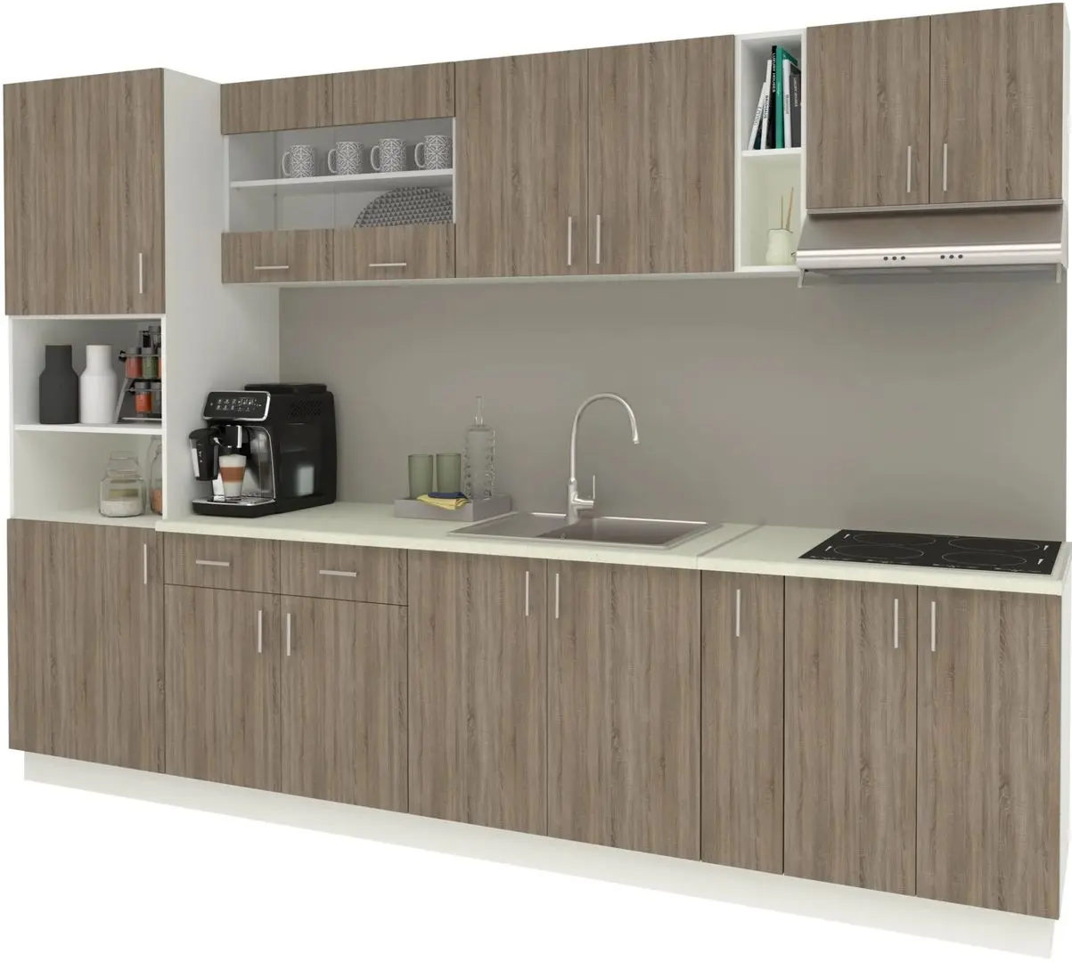 Bucatarie Haaus Karo V26 3m (Dark Sonoma Oak/White)