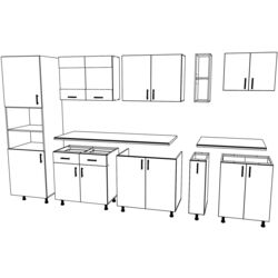 Bucatarie Haaus Karo V26 3m (Dark Sonoma Oak/White) Thumb