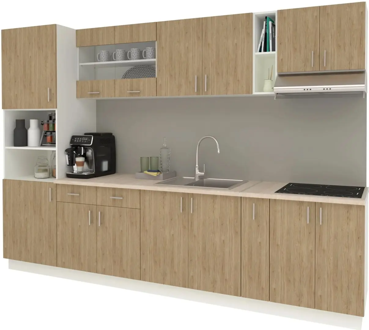 Bucatarie Haaus Karo V26 3m (Natural Wood/White)