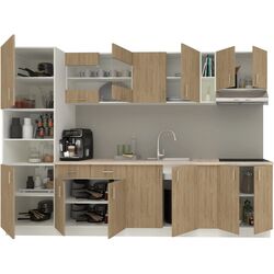 Bucatarie Haaus Karo V26 3m (Natural Wood/White) Thumb