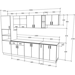 Bucatarie Haaus Karo V26 3m (Natural Wood/White) Thumb