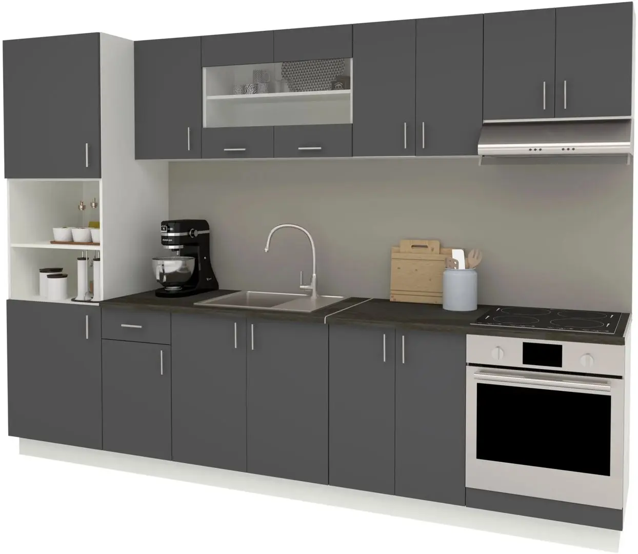 Кухня Haaus Karo V27 3м (Anthracite/White) - 2