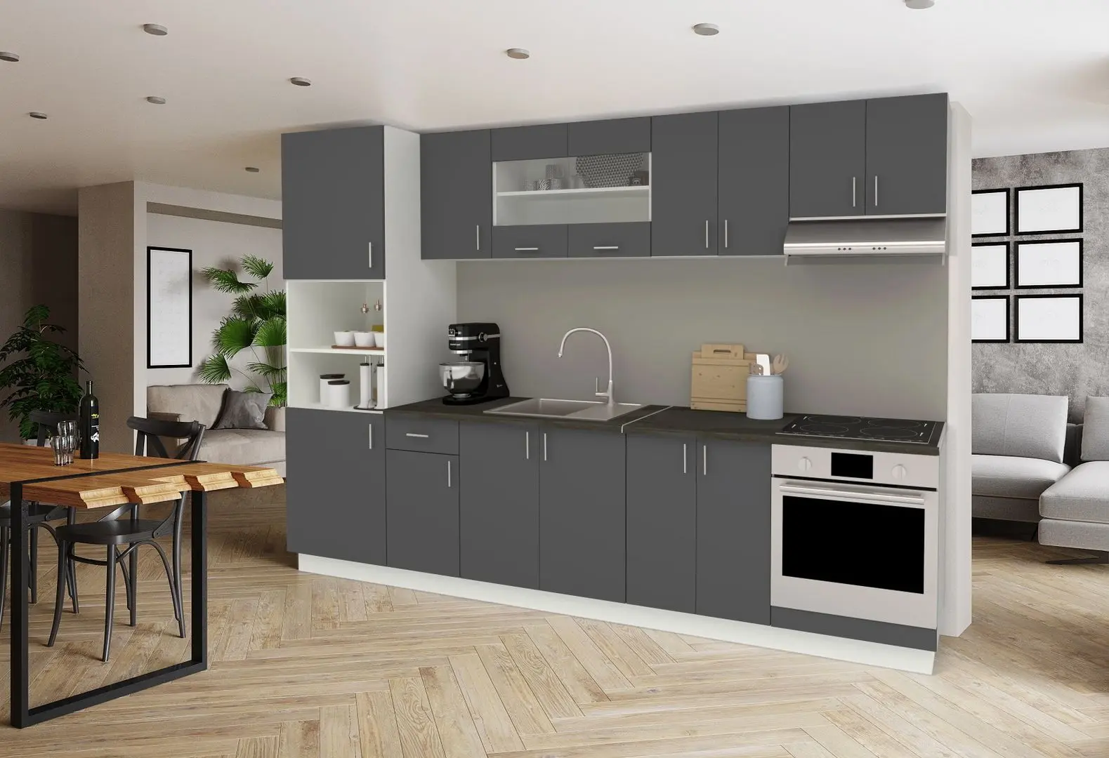 Кухня Haaus Karo V27 3м (Anthracite/White)