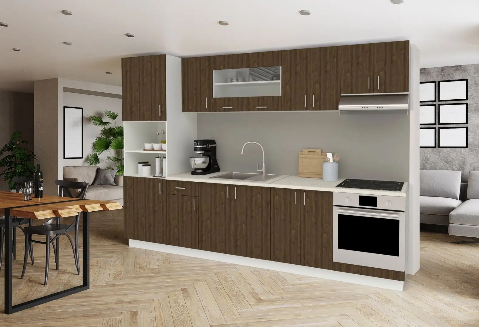 Bucatarie Haaus Karo V27 3m (Bronze Oak/White)