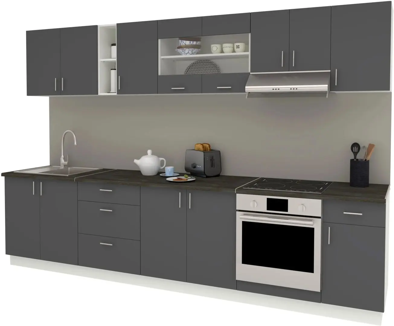 Кухня Haaus Karo V28 3.2м (Anthracite/White) - 2