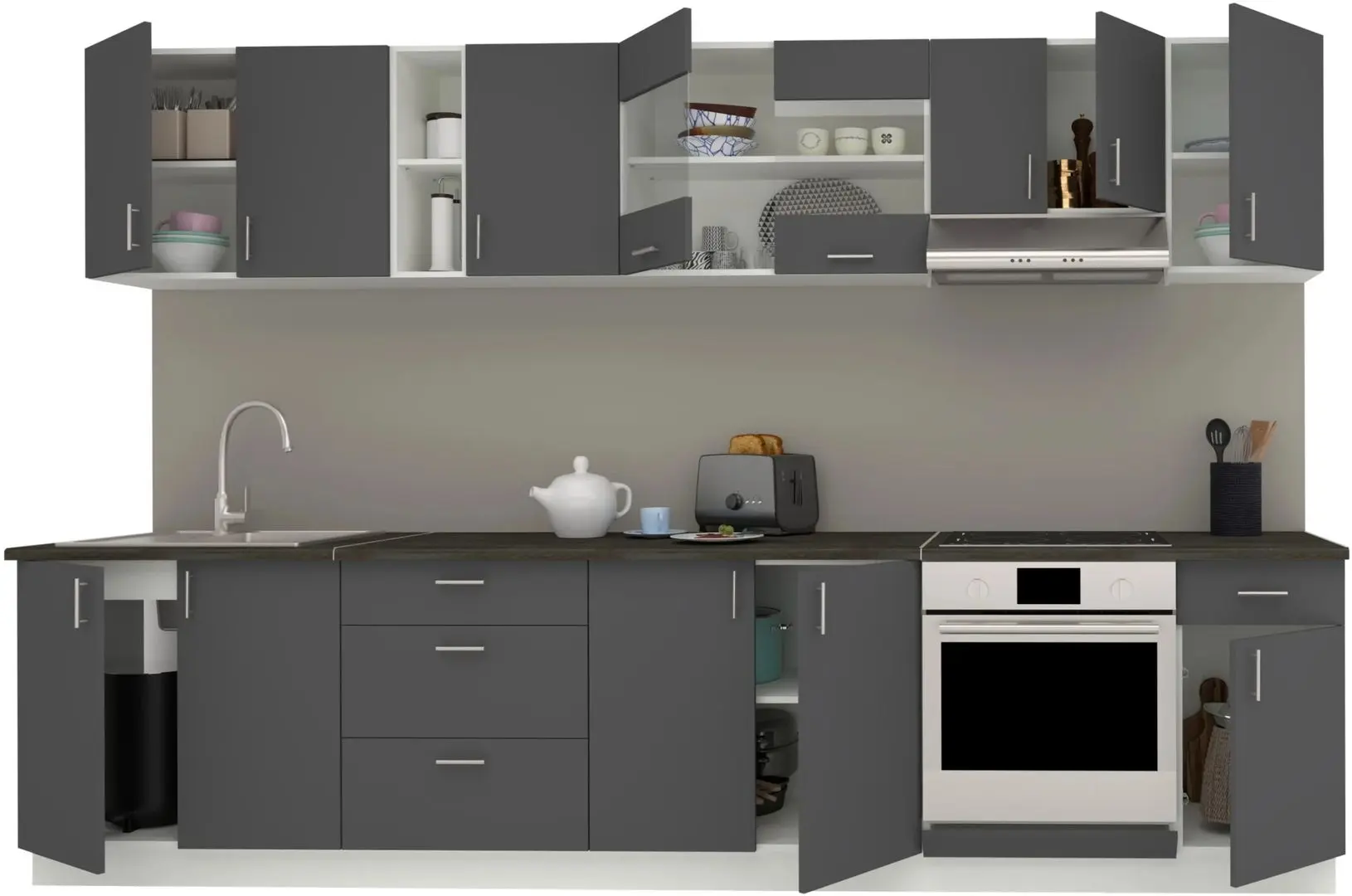Кухня Haaus Karo V28 3.2м (Anthracite/White) - 3