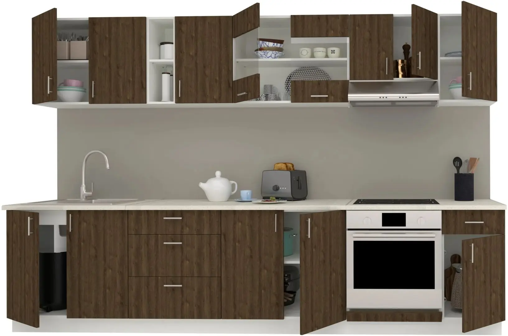 Bucatarie Haaus Karo V28 3.2m (Bronze Oak/White)