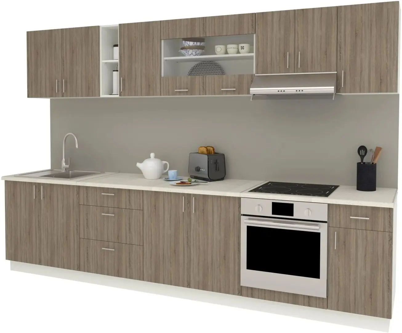 Кухня Haaus Karo V28 3.2м (Dark Sonoma Oak/White) - 2