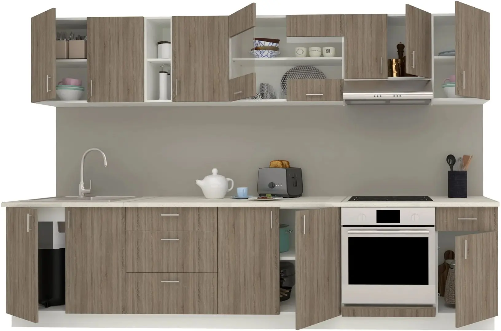 Кухня Haaus Karo V28 3.2м (Dark Sonoma Oak/White) - 3