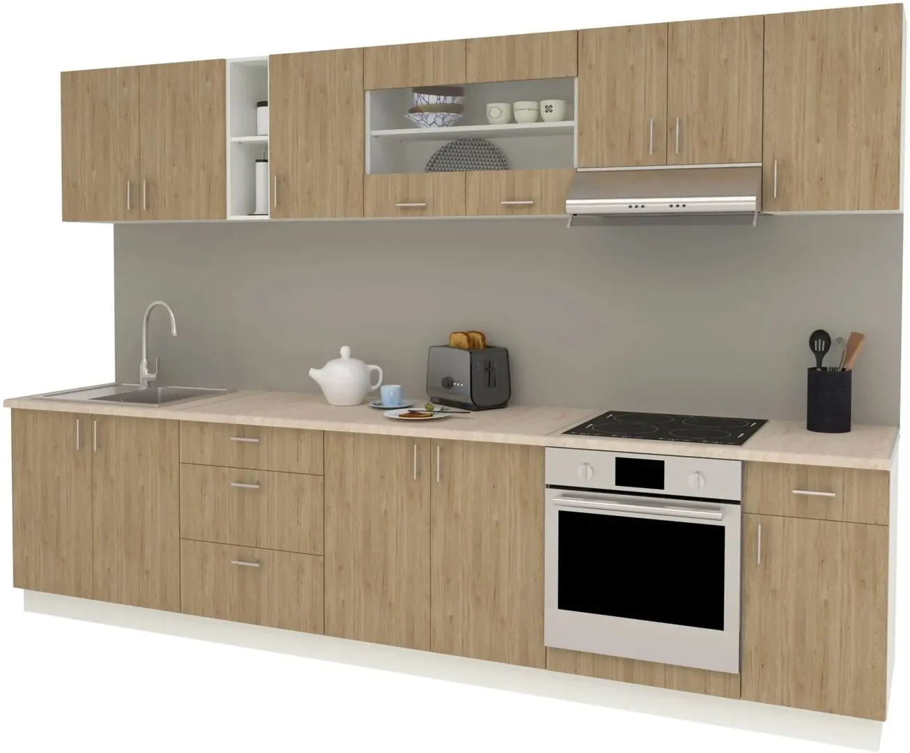 Bucatarie Haaus Karo V28 3.2m (Natural Wood/White)