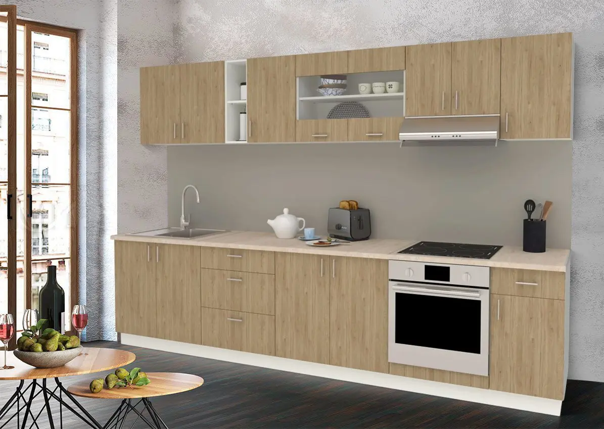 Bucatarie Haaus Karo V28 3.2m (Natural Wood/White)