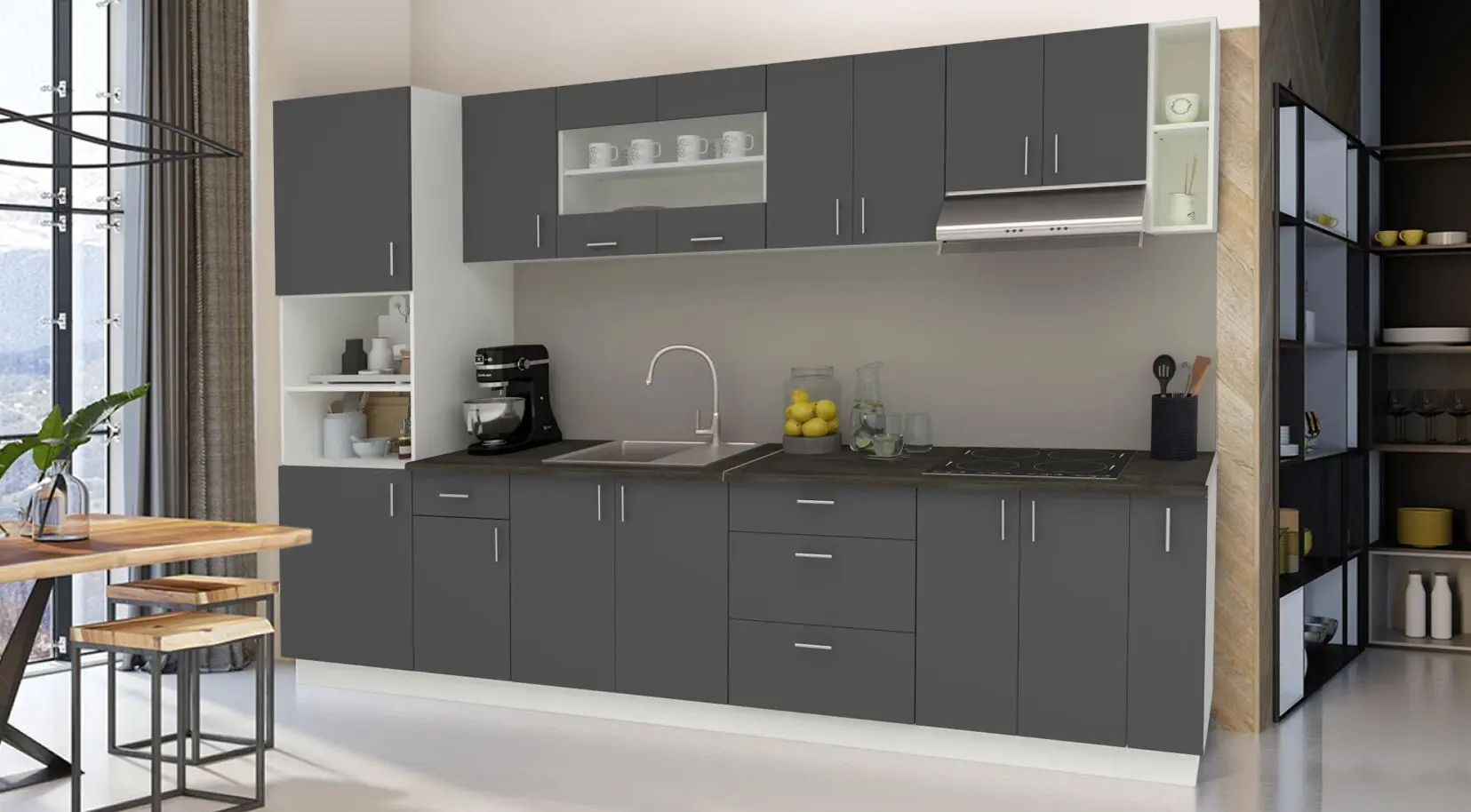Кухня Haaus Karo V29 3.2м (Anthracite/White)