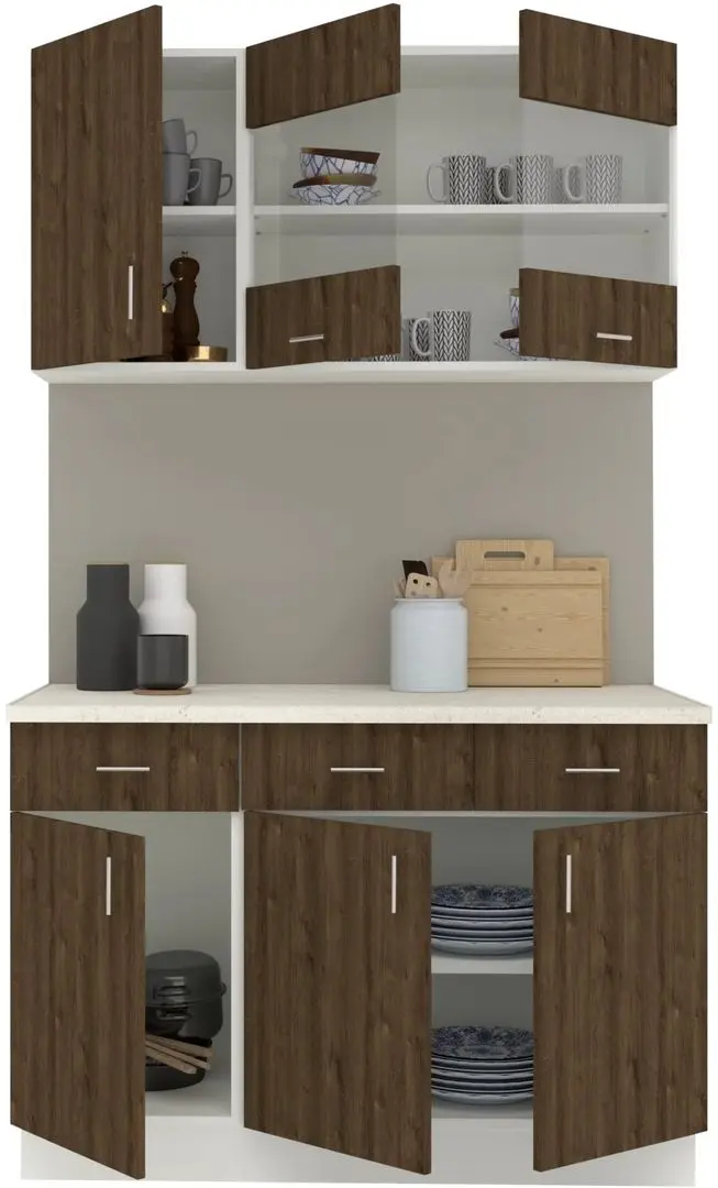 Bucatarie Haaus Karo V3 1.2m (Bronze Oak/White)