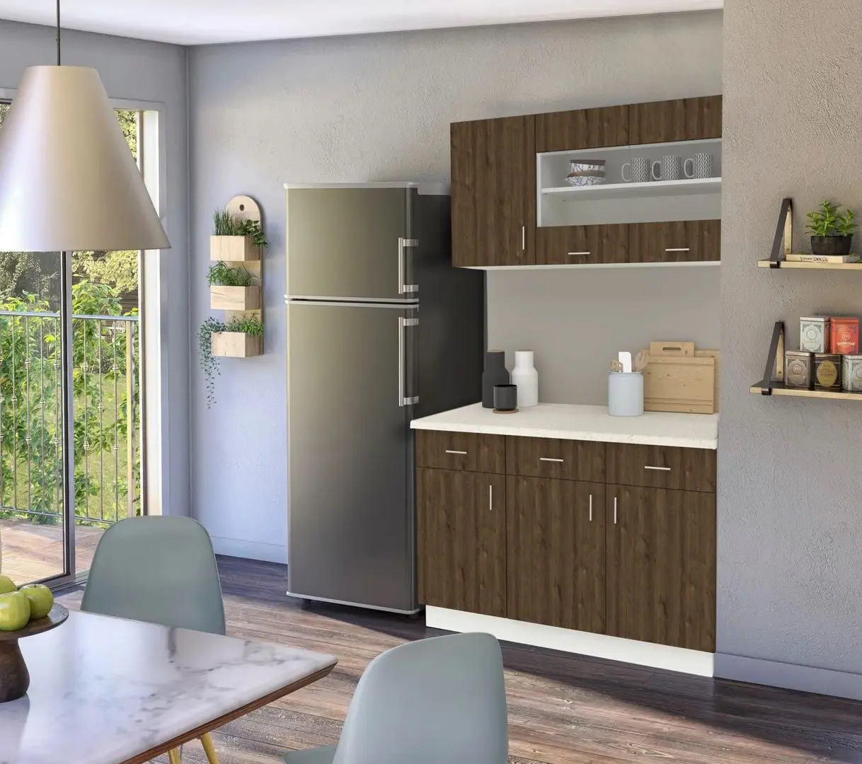 Bucatarie Haaus Karo V3 1.2m (Bronze Oak/White)