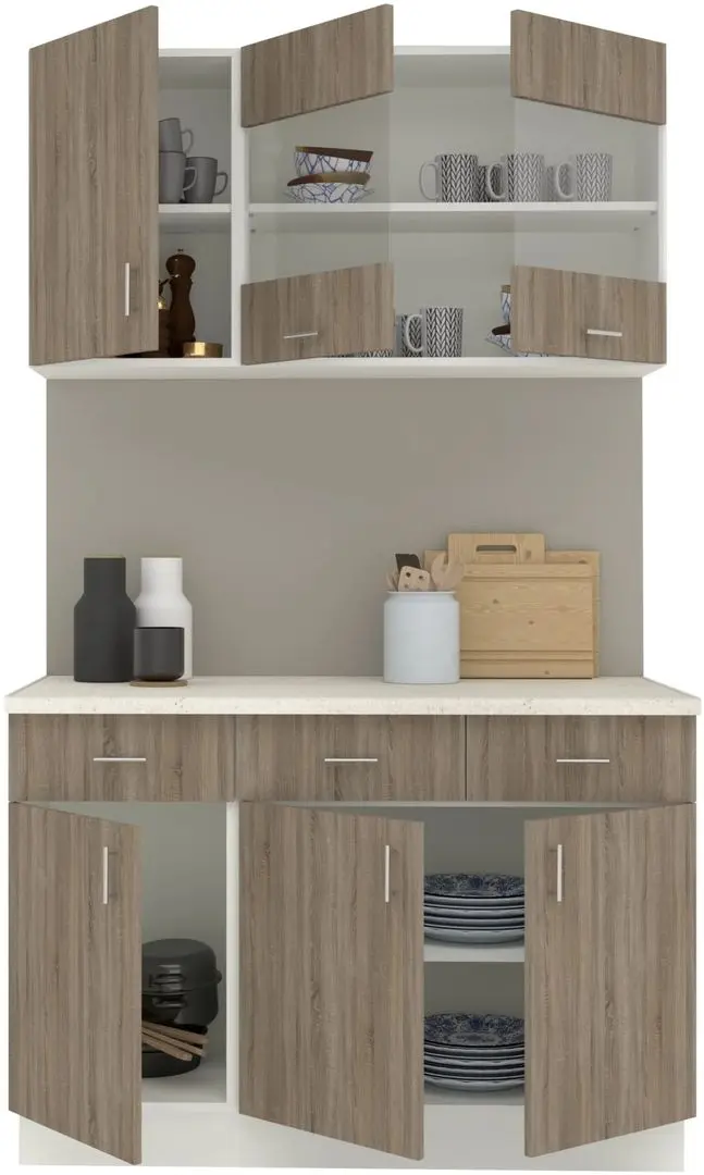 Bucatarie Haaus Karo V3 1.2m (Dark Sonoma Oak/White)