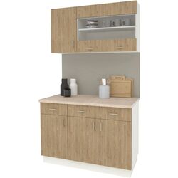 Bucatarie Haaus Karo V3 1.2m (Natural Wood/White) Thumb