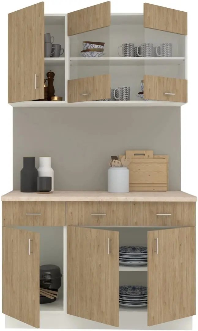 Bucatarie Haaus Karo V3 1.2m (Natural Wood/White)