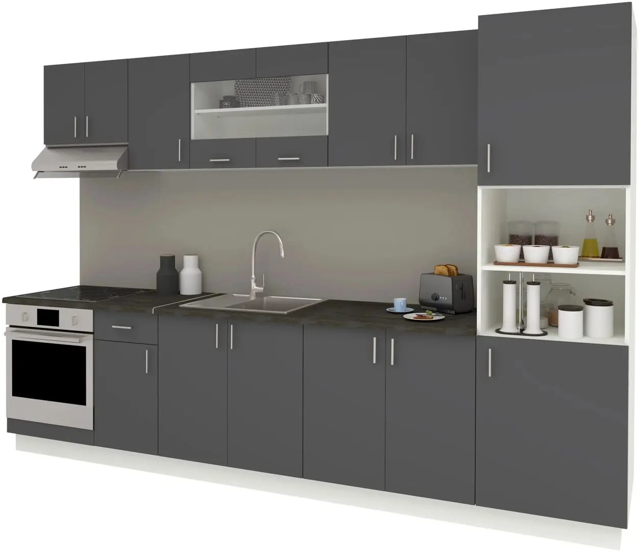 Кухня Haaus Karo V30 3.2м (Anthracite/White) - 2