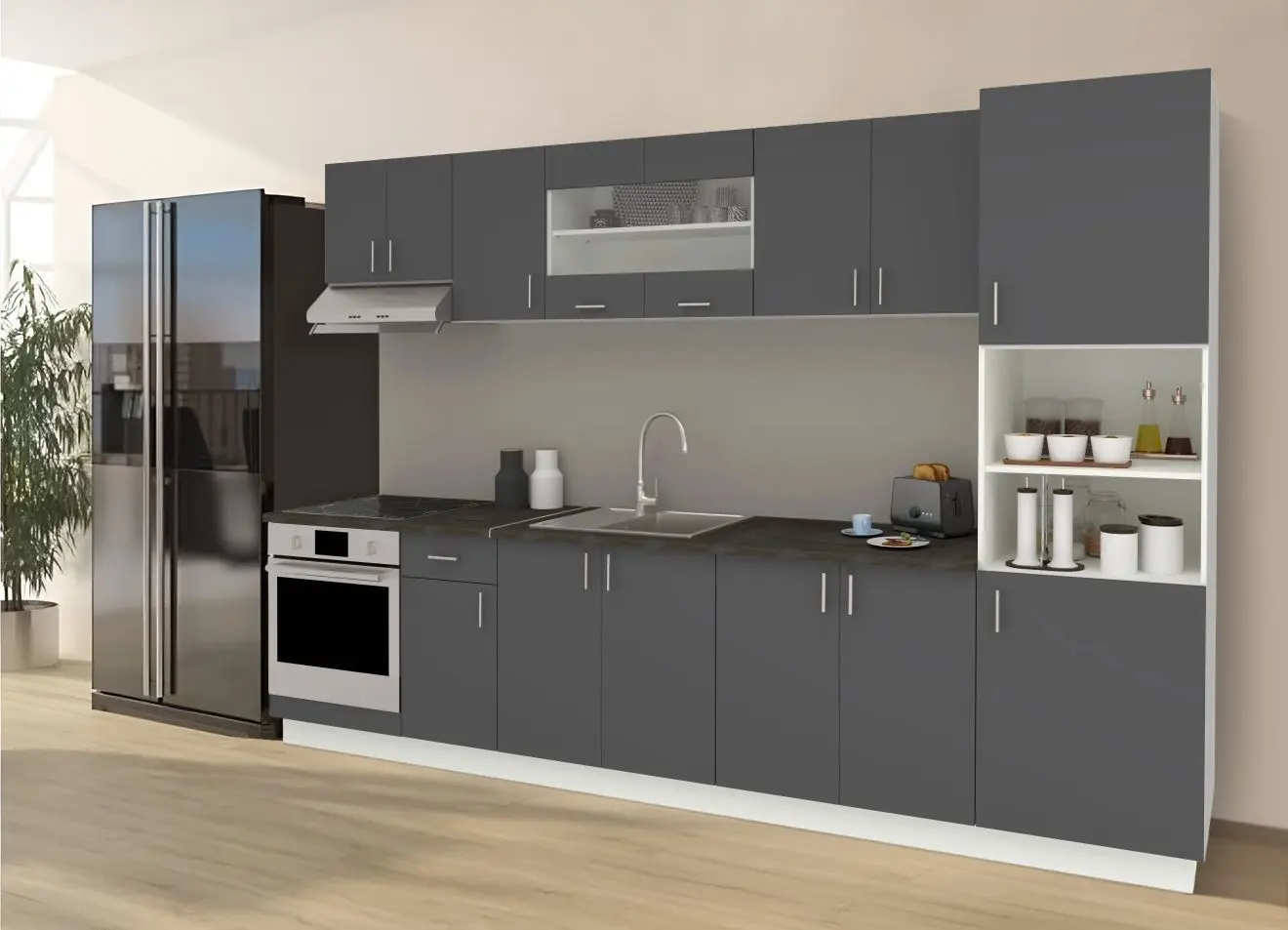 Кухня Haaus Karo V30 3.2м (Anthracite/White)