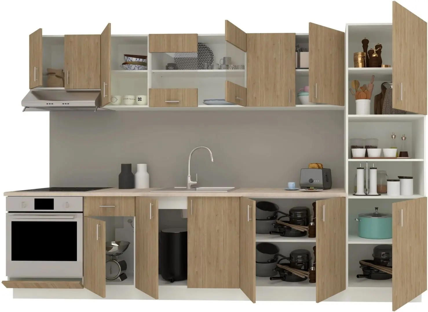 Кухня Haaus Karo V30 3.2м (Natural Wood/White)