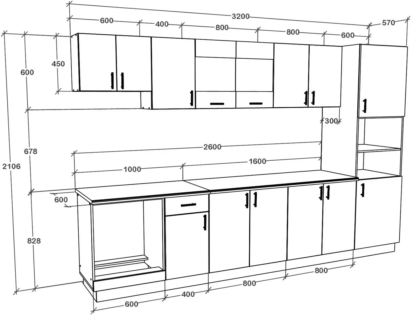 Кухня Haaus Karo V30 3.2м (White) - 4