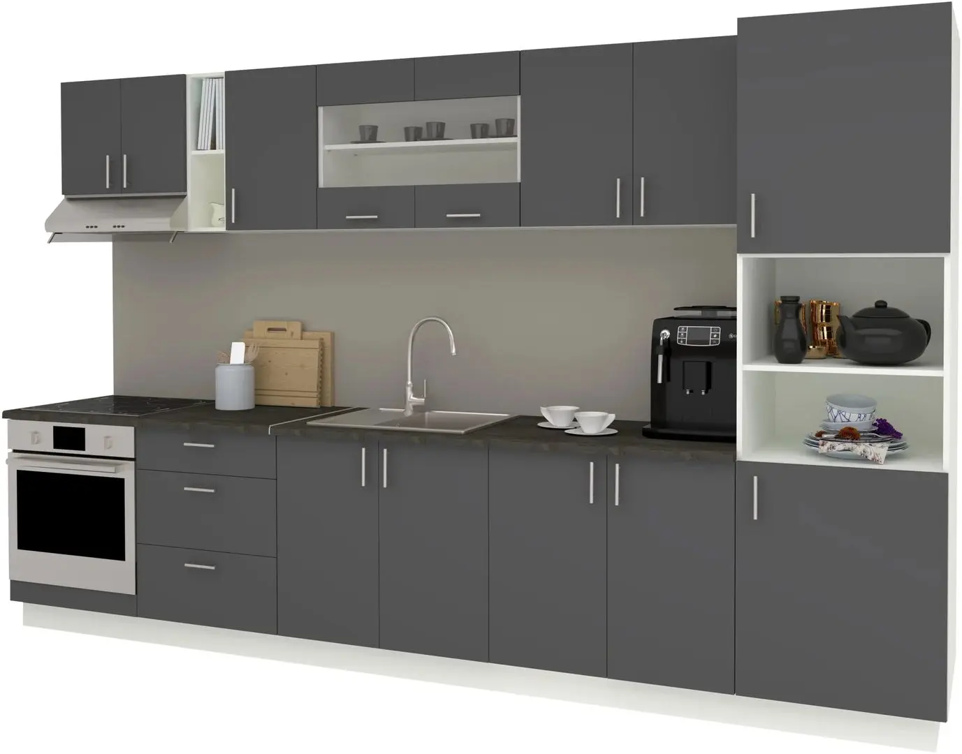 Кухня Haaus Karo V31 3.4м (Anthracite/White) - 2