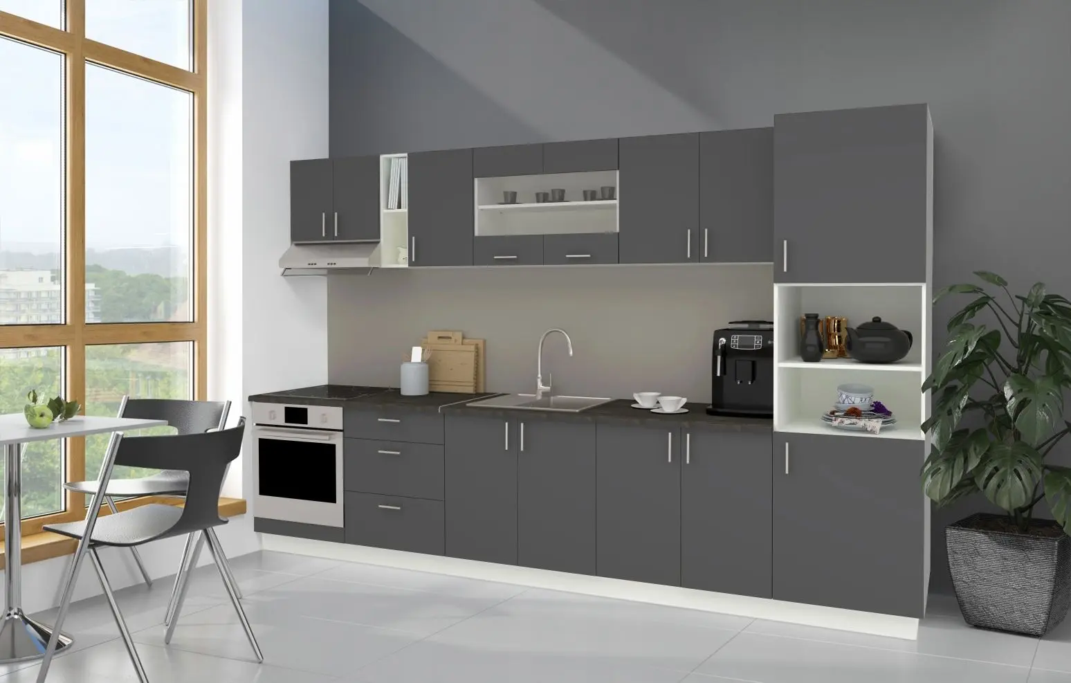 Кухня Haaus Karo V31 3.4м (Anthracite/White)