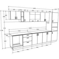 Bucatarie Haaus Karo V31 3.4m (Bronze Oak/White) Thumb