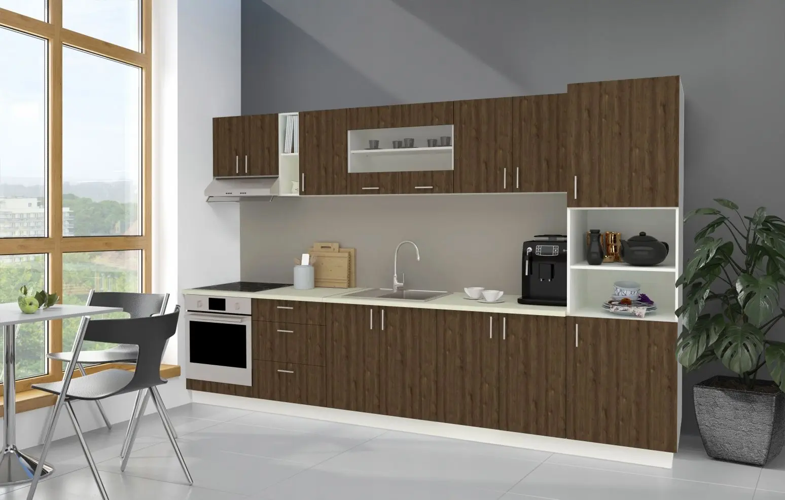 Bucatarie Haaus Karo V31 3.4m (Bronze Oak/White)