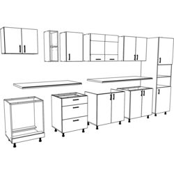 Bucatarie Haaus Karo V31 3.4m (Dark Sonoma Oak/White) Thumb