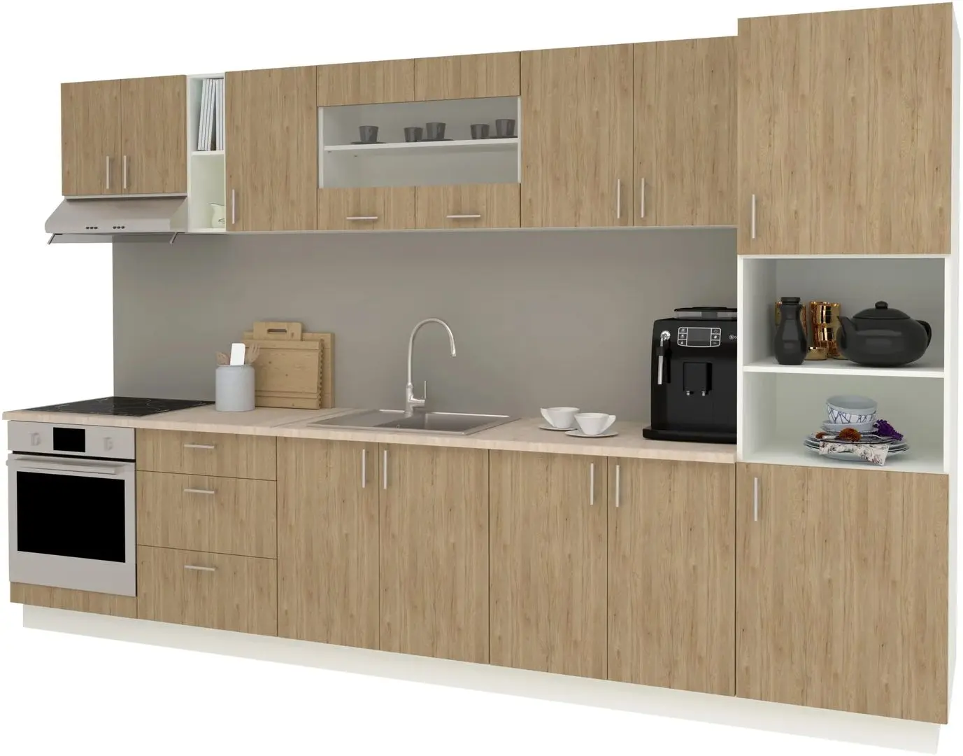 Кухня Haaus Karo V31 3.4м (Natural Wood/White)