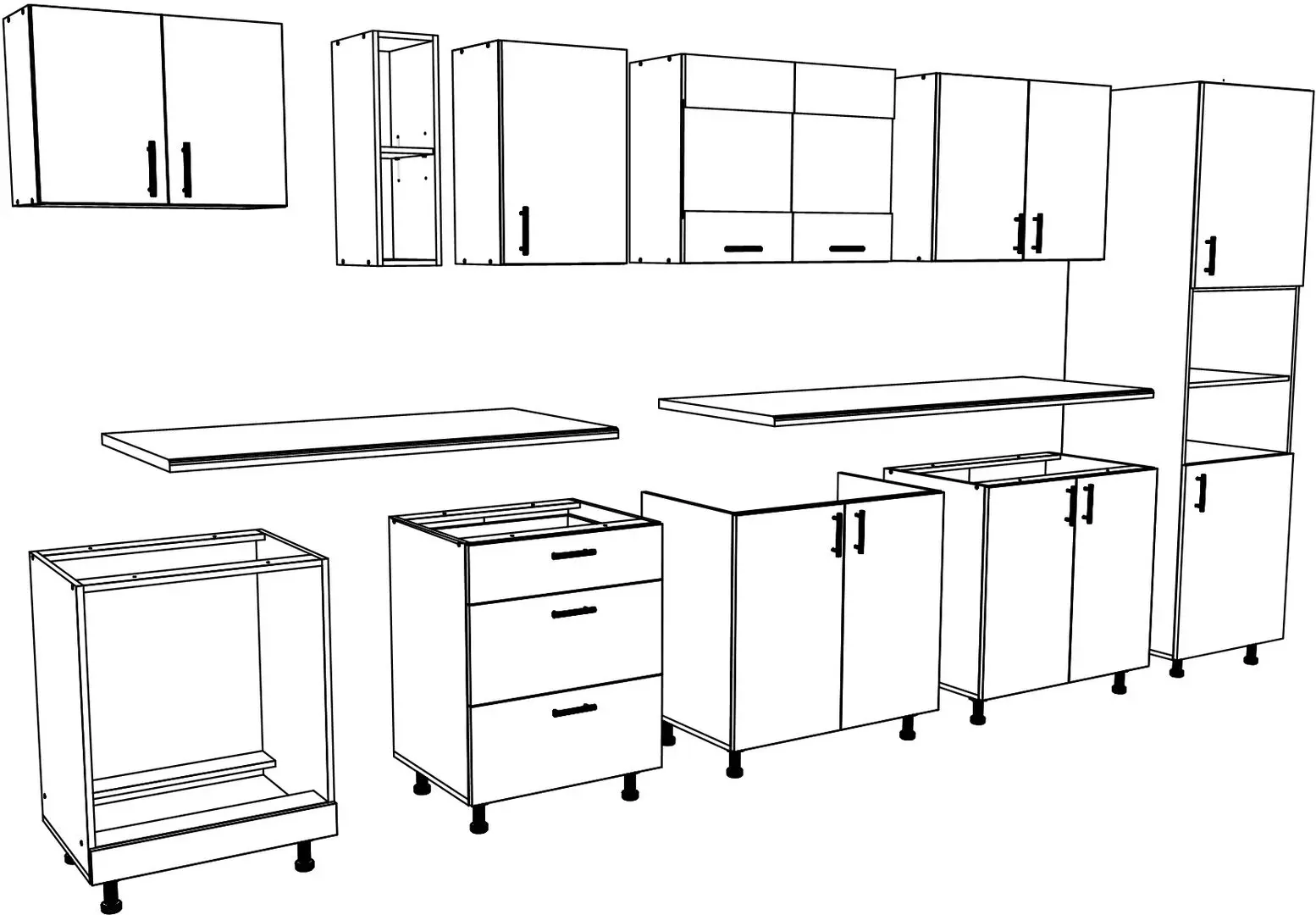 Кухня Haaus Karo V31 3.4м (Natural Wood/White)
