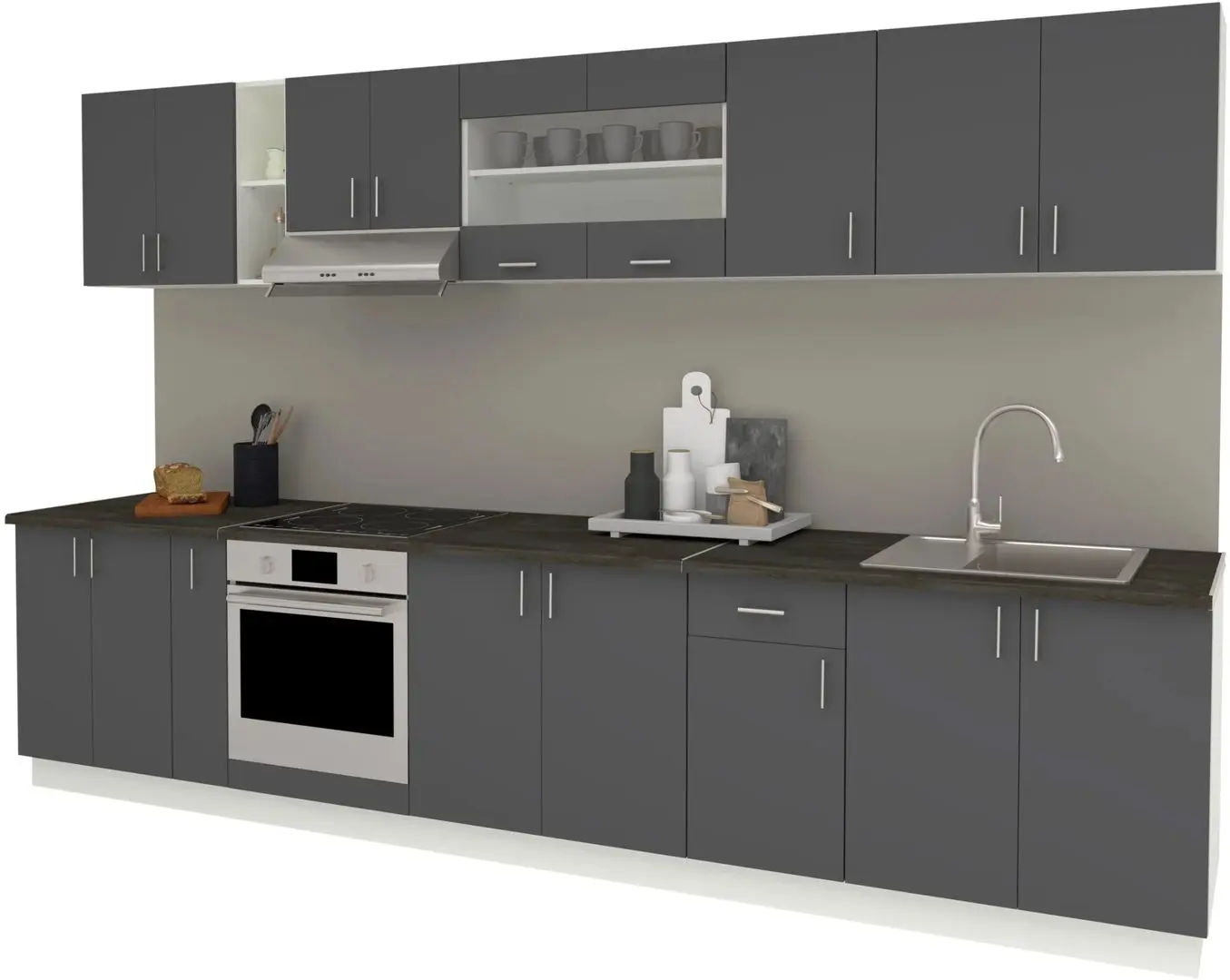 Кухня Haaus Karo V32 3.4м (Anthracite/White) - 2