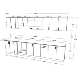 Кухня Haaus Karo V32 3.4м (Anthracite/White) Thumb