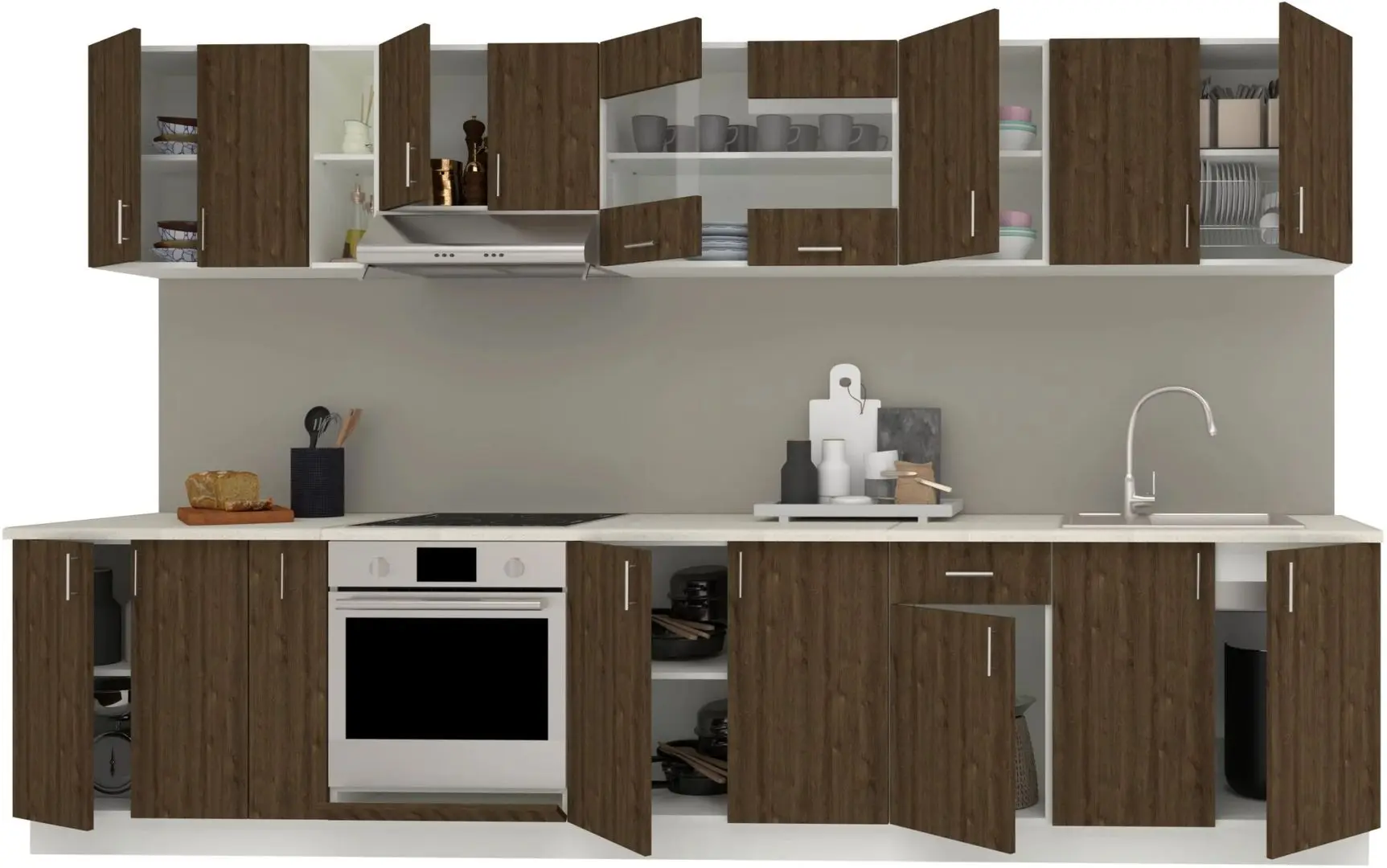 Bucatarie Haaus Karo V32 3.4m (Bronze Oak/White)